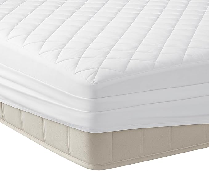 YATAS BEDDING Perle Quilted Fitted Mattress Protector, Machine Washable and by YatasBedding