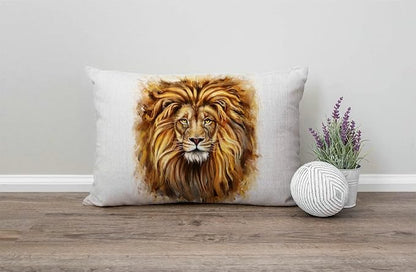 Solekla Lion Head Lumbar Throw Pillow Cover 12x20 Inch Decorative Bedroom - Image 4