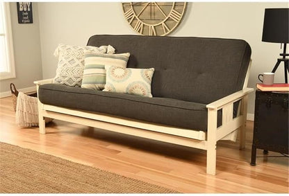 BOWERY HILL Full Linen Fabric Futon in Charcoal Gray-Frame Not Included - Image 2