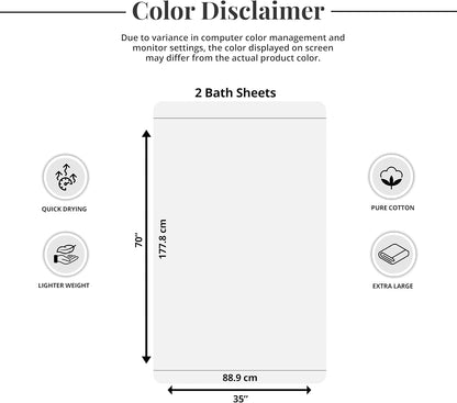 tens towels 2 piece extra large bath sheets, package contents