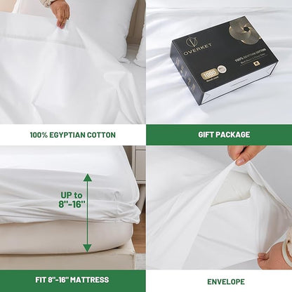 1000 Thread Count Egyptian Cotton Sheets Queen Size Set Sateen Weave Soft - Image 4