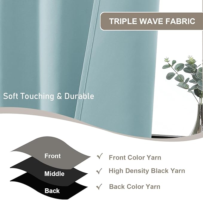 Gwine 24 Inch Length Kitchen Curtains Sets, Light Filtering Half Window Short - Image 4