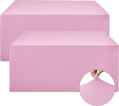 Nasitos Pink Rectangular Spandex Fitted Tablecloths, 2 Pack by Nasitoshomedecor