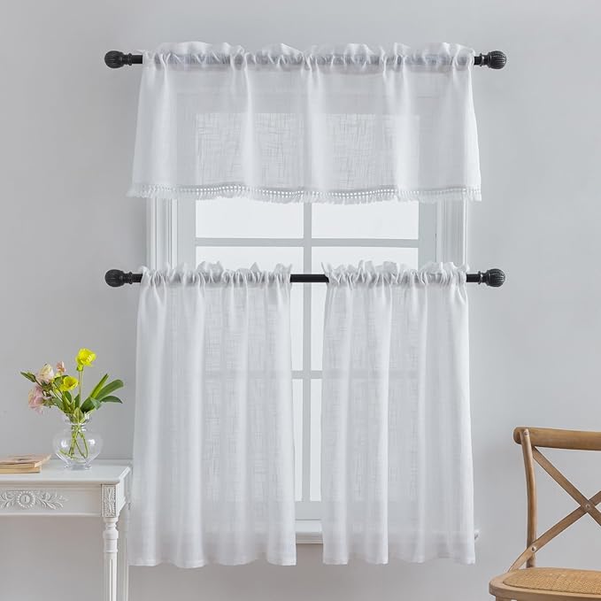Beda Home Tassel Linen Textured Swag Valances - Image 5