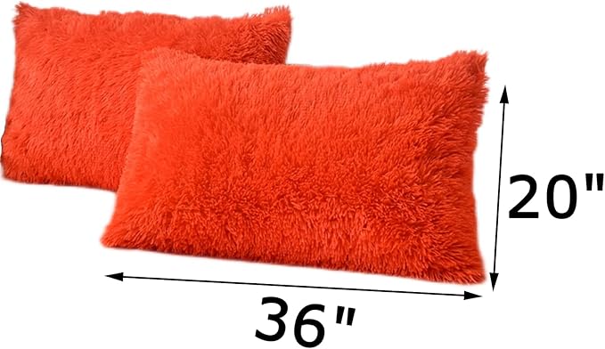 MorroMorn Decorative Pillows Covers, 2 Packs Faux Fur Pillow Cases, Luxury - Image 2