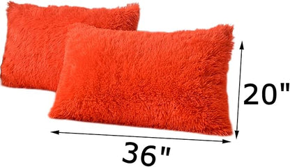 MorroMorn Decorative Pillows Covers, 2 Packs Faux Fur Pillow Cases, Luxury - Image 2