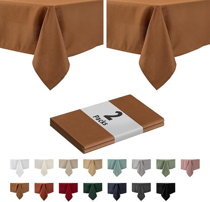 maxmill 2 Pack Fall Tablecloth Rectangle 52 x 70 Inch Spillproof Wrinkle by maxmill