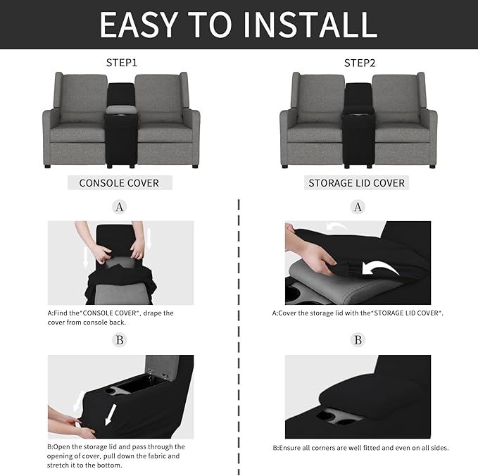 Easy-Going 2-Piece Recliner Console Cover - Image 5