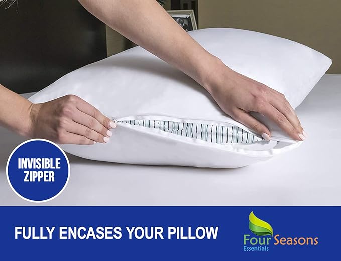 Body Size Pillow Protector 21" W x 55" L – Waterproof Zippered Pillow Cover - Image 3