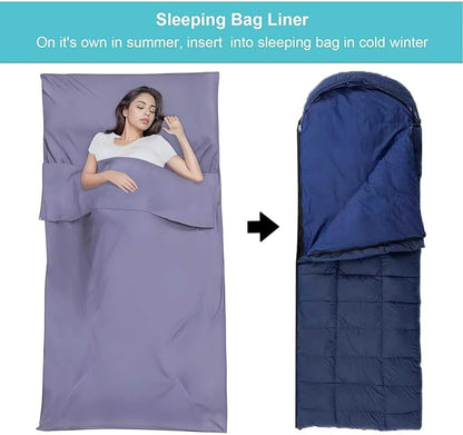 Sleeping Bag Liner, Travel Sheet & Adult Sleep Sack, Camping Sheets Travel - Image 5