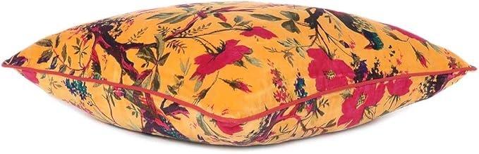 Eyes of India Boho Velvet Bird Print Throw Pillow Cover, Colorful Decorative - Image 2