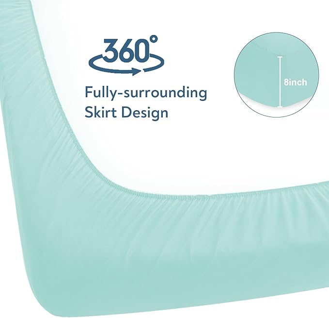 Waterproof Crib Sheets for Boys 2 Pack, Fitted Baby Crib Sheet Neutral 52" x - Image 8