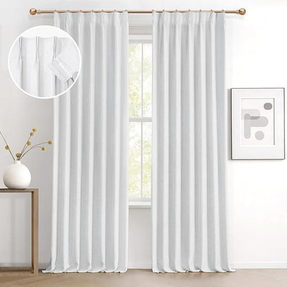 IVAPUPU Linen Pinch Pleated Full Blackout Curtains by IVAPUPU