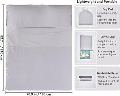 Sleeping Bag Liner Camping Adult Sleep Sack Lightweight Travel Sheet - Image 2