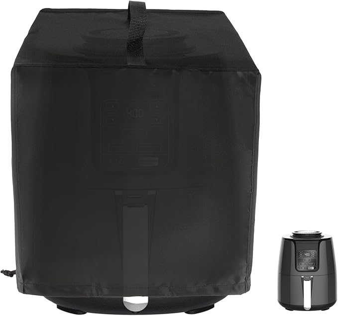 Black Air Fryer Cover for Kitchen Counter, Heavy Duty Heat-Resistant Dust Cover by TUYUU
