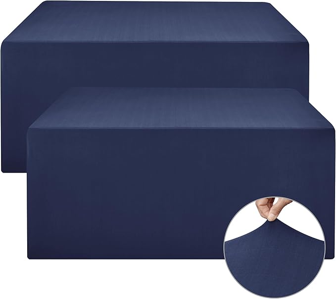 Nasitos 2 Pack - 48 x 24 Inch Navy Rectangle Tablecloths by Nasitoshomedecor