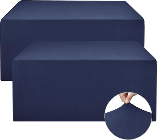 Nasitos 2 Pack - 48 x 24 Inch Navy Rectangle Tablecloths by Nasitoshomedecor