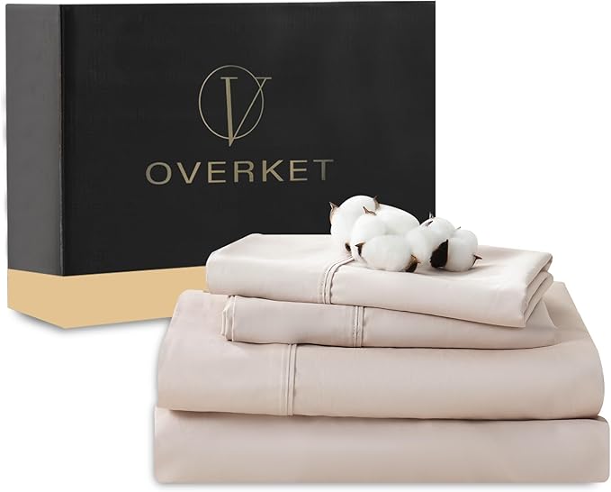 Egyptian Cotton Sheets Full Size 4PCS 1000 Thread Count Sateen Weave Soft by overket