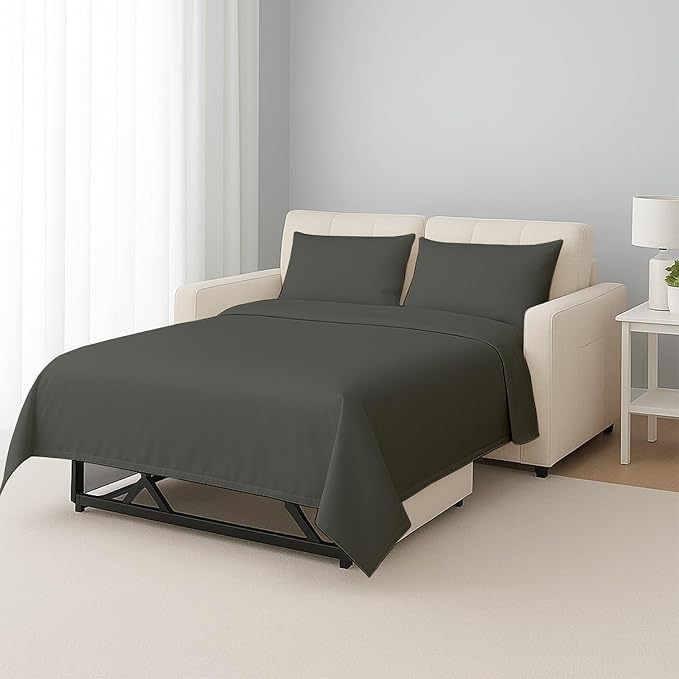 Luxury Queen Sleeper Sofa Bed Sheet Set, 100% Egyptian Cotton, 338 Thread Count by SHREEM+LINEN