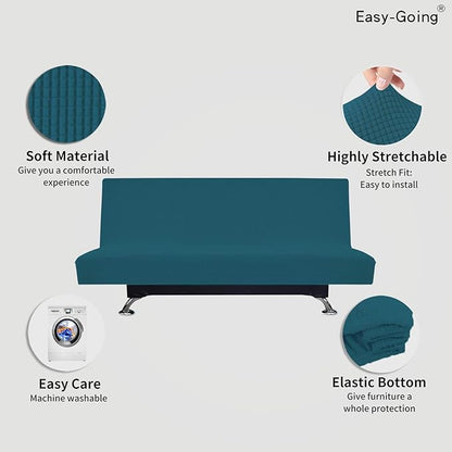 Easy-Going Stretch Futon Slipcover Armless Futon Bed Cover Furniture Protector - Image 3