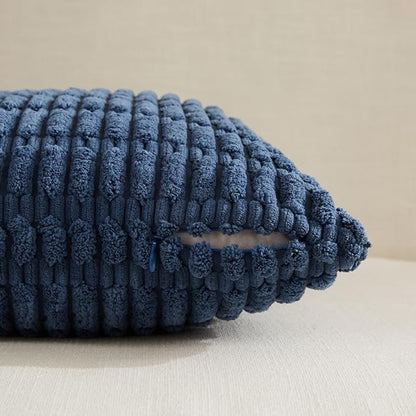 Fancy Homi Set of 4 Blue Decorative Throw Pillow Covers 14x14 Inch - Image 3