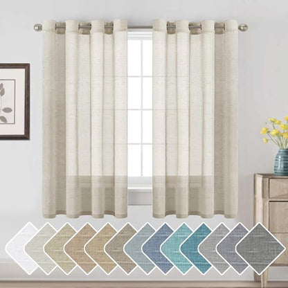 H.VERSAILTEX Linen Curtains Flax Linen Blended Curtain Panels by HVERSAILTEX