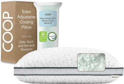 coop home goods eden cool adjustable pillow, king, main product view