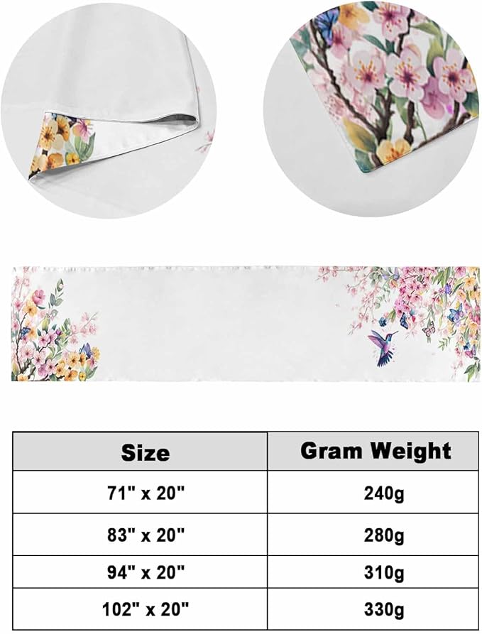 Blossom Floral Hummingbird Bed Runners - Image 6