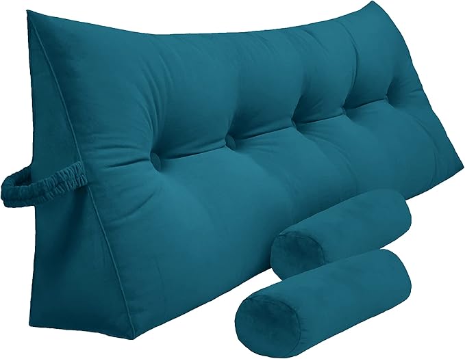 Triangular Reading Bed Rest Pillow Large Bolster Cushion Headboard Backrest by PEACHWELL