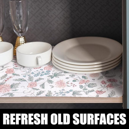 Floral Drawer and Shelf Liner for Cabinets, Non-Adhesive and Strong Non-Slip - Image 3