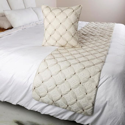 The HomeCentric King Queen Twin Ivory Bed Runner - Image 4