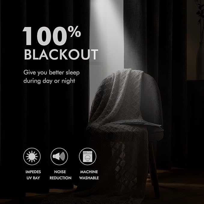 MIULEE 90 Inches Linen Textured Curtains - Image 3