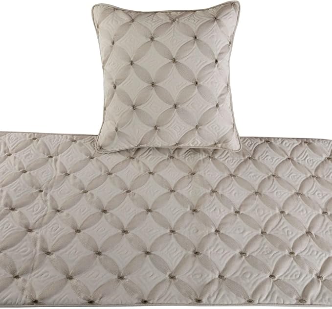 The HomeCentric King Queen Twin Ivory Bed Runner Without Pillow Cover, Full - Image 2