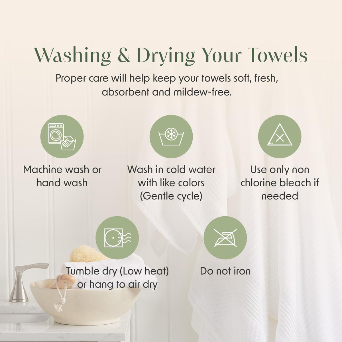 springtree home luxury bamboo rayon bath towel set on a desk or shelf