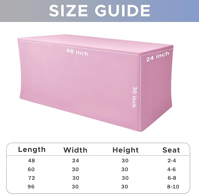 Nasitos Pink Rectangular Spandex Fitted Tablecloths, 2 Pack - Image 7