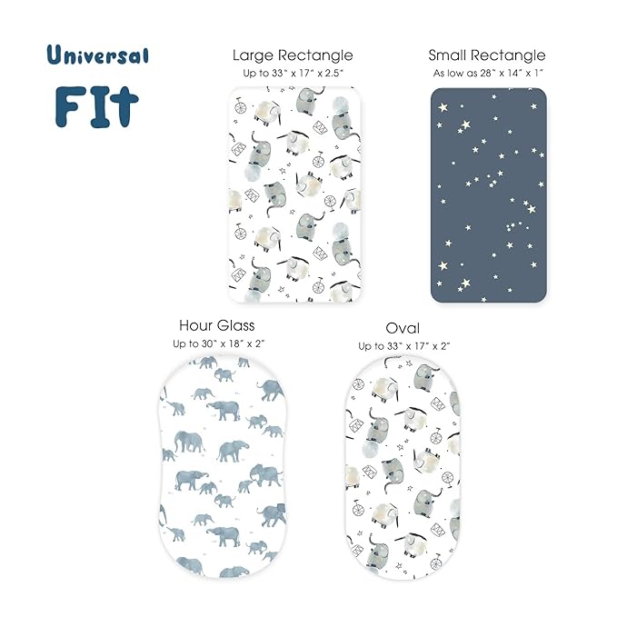 Stretchy Ultra Soft Fitted Bassinet Sheets Set 3 Pack, Universal Fit - Image 6
