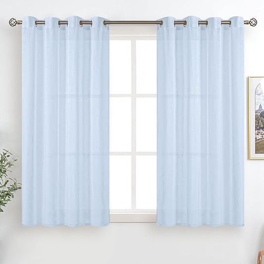 BGment Linen Look Semi Sheer Curtains by BGment