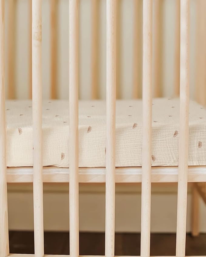 Blissful Diary Muslin Mini Crib Sheets, Pack and Play Mattress Sheets Fitted - Image 3