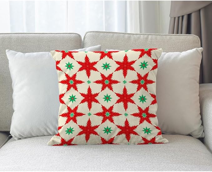 Moslion Snow Pillow Cover Winter Christmas Tree Snowflake Leaves Throw Pillow - Image 3