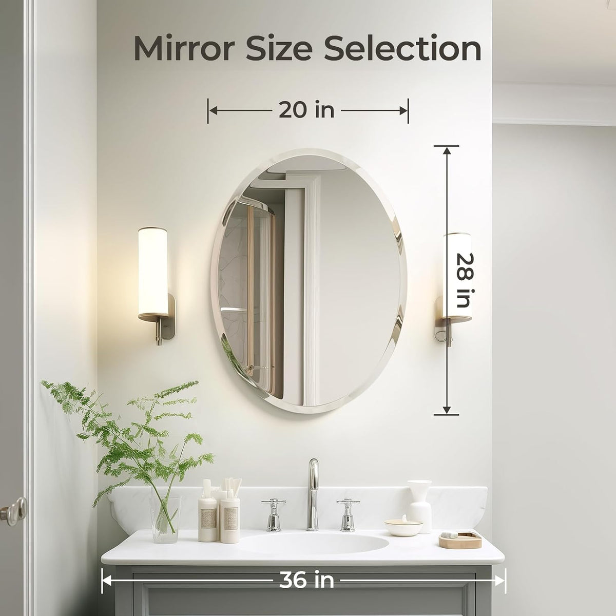 ushower bathroom mirror for over sink, 20x28 inch, side view