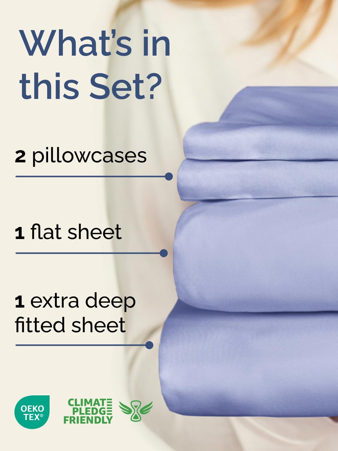 cgk extra deep twin sheet set - 4pc shown in use