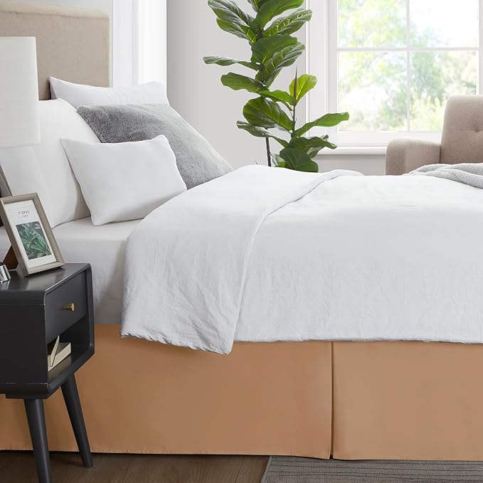 Nestl Light Brown Twin Bed Skirt - Image 3