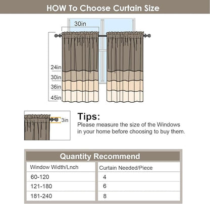 Gwine Short Curtains 30 Inch Length, Light Filtering Small Kitchen Window - Image 8