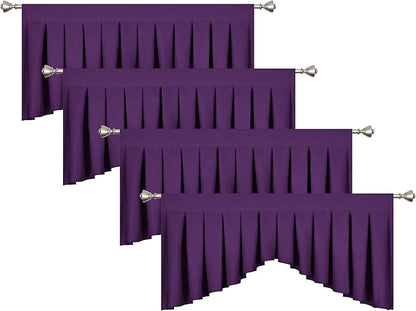 Valances for Windows Dark Purple Window Valance for Living Room Rod Pocket - Image 3