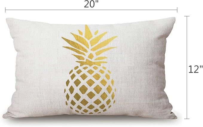 Solekla Tropical Pineapple Fruit Farmhouse Pillow Covers 12" x 20" Lumbar - Image 2