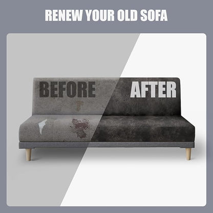 molasofa Leather Like Stretch Futon Slipcover Armless Futon Bed Sofa Cover - Image 6