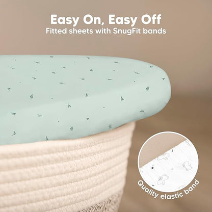 2-Pack Baby Bassinet Sheets Girl, Boy - Image 5