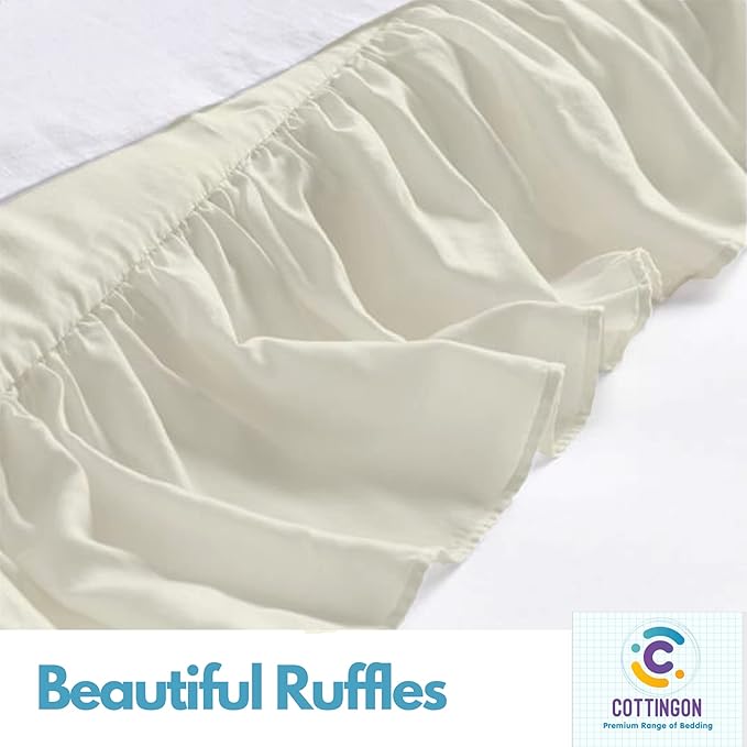 Ruffled Bed Skirt with Split Corners-Dust Ruffle - Image 5