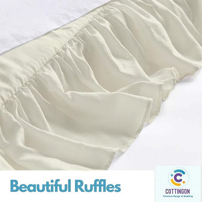 Ruffled Bed Skirt with Split Corners-Dust Ruffle - Image 5