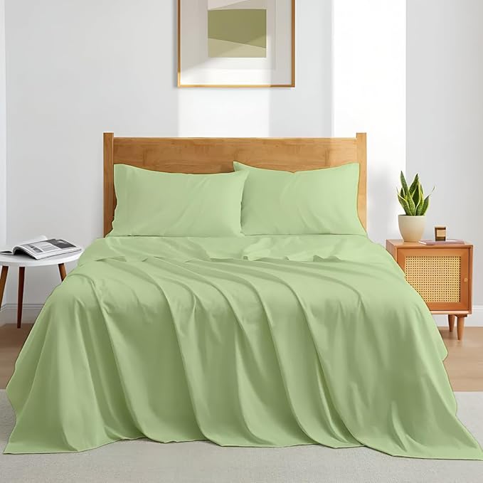 Sleeper Sofa Bed Sheet Set – Full Size, 100% Cotton, 338 Thread Count – 4-Piece by SHREEM+LINEN